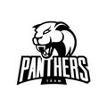 Furious panther sport mono vector logo concept isolated on white background Royalty Free Stock Photo