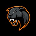 Furious panther sport vector logo concept on black background. Modern professional mascot team badge design.