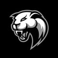 Furious panther sport vector logo concept isolated on black background. Royalty Free Stock Photo