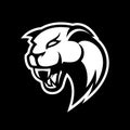 Furious panther sport vector logo concept isolated on black background.