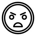 Furious smile icon, outline style