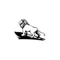 Animal profile lion black and white vector design