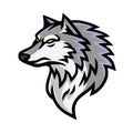 Furious Wolf Head Logo Sports Mascot Design Vector Illustration Royalty Free Stock Photo