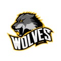 Furious wolf sport vector logo concept isolated on white background