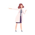 Furious Woman Arguing and Shouting, Female Doctor Character Yelling and Pointing Her Finger Flat Vector Illustration Royalty Free Stock Photo