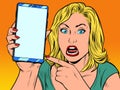 Furious woman and smartphone Royalty Free Stock Photo