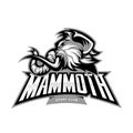 Furious woolly mammoth head sport vector logo concept isolated on white background. Royalty Free Stock Photo