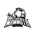 Furious woolly mammoth head sport vector logo concept isolated on white background.