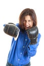 Furious young Business or casual woman ready to fight Royalty Free Stock Photo