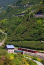 Alpine train at Furka Pass, Switzerland, Europe Royalty Free Stock Photo