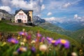 Closed mountain hotel located near the Rhone Glacier in Furka Pass, Switzerland