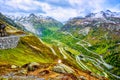 Furka road in swiss Alps mountains, Switzerland