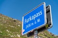 The Furka swiss alpine mountain pass