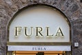 Furla logo on Furla`s shop