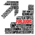 Furloughs increase shaped word cloud concept