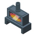 Furnace fire icon isometric vector. Gas house Royalty Free Stock Photo