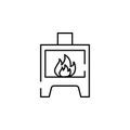 furnace, heater stove icon. Element of temperature control equipment for mobile concept and web apps illustration. Thin line icon Royalty Free Stock Photo