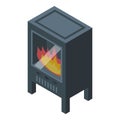 Furnace icon isometric vector. Fire house Royalty Free Stock Photo