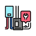 furnace repair color icon vector illustration