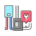 furnace repair color icon vector illustration