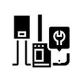 furnace repair glyph icon vector illustration