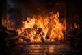 Furnaces heartbeat, combustible material ignites, birthing warmth and energy