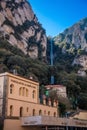 Furnicular train to the top of Monserrat mountain Royalty Free Stock Photo