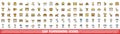 100 furnishing icons set, color line style Royalty Free Stock Photo