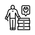 furniture assembler line icon vector illustration