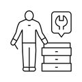 furniture assembler line icon vector illustration