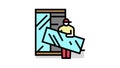 furniture assemblers color icon animation