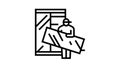 furniture assemblers line icon animation