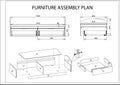 Furniture assembly plan on white background, illustration