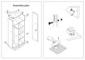 Furniture assembly plan on white background, illustration