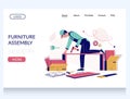 Furniture assembly vector website landing page design template