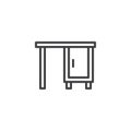Furniture cabinet table outline icon