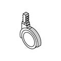 furniture caster hardware fitting isometric icon vector illustration
