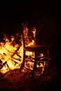 Furniture chair burning in a bonfire at night surreal fire elements