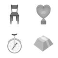 Furniture, circus and other monochrome icon in cartoon style.film prize, gift icons in set collection.
