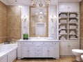 Furniture in classic bathroom