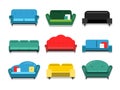 Furniture couches and sofa. Flat style vector illustrations