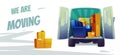 Furniture delivery, moving house service poster Royalty Free Stock Photo