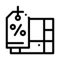 Furniture discount icon vector outline illustration