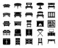 Furniture Glyph Vector Icons Royalty Free Stock Photo