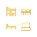 Furniture for home pixel perfect gradient linear vector icons set
