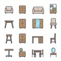 Furniture Icon Bold Stroke with Color