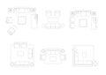 furniture icon interior plan view, top set vector. Royalty Free Stock Photo