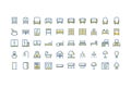 Furniture icon set collection vector isolated element Royalty Free Stock Photo