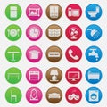 Furniture icon set gradient style