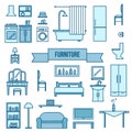 Furniture icons set.